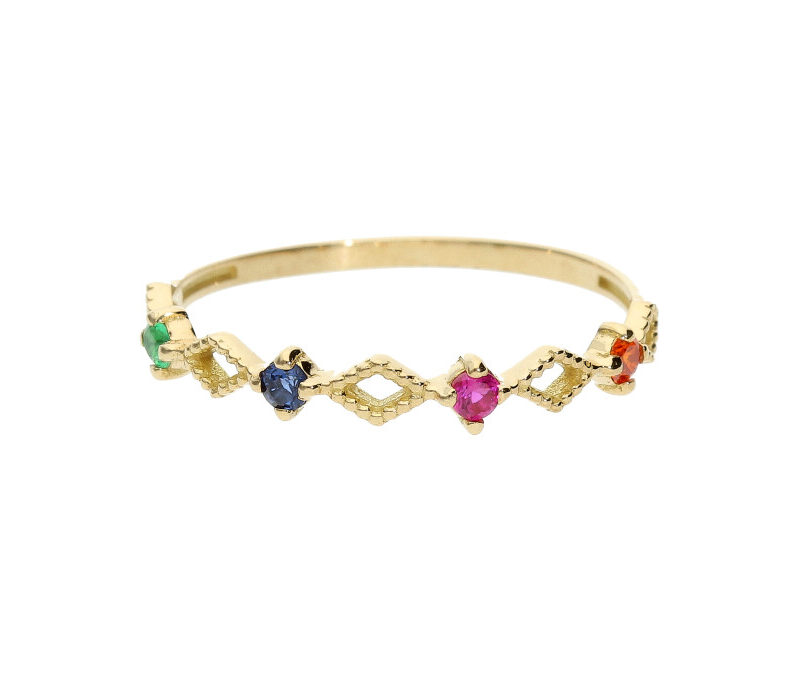 Anillo Oro con Zirconita de Color