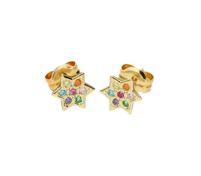 Pendiente oro con Zirconita de Color