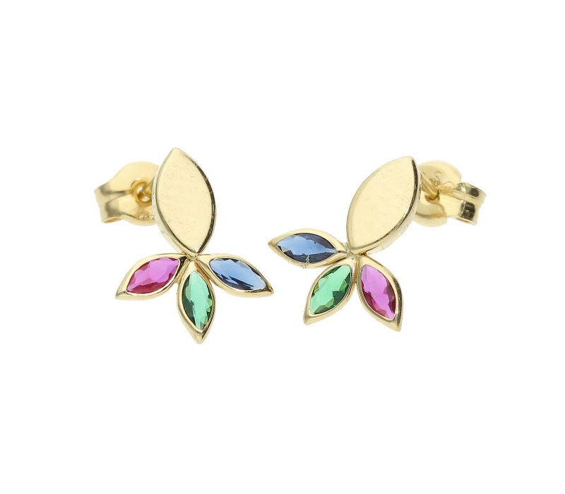 Pendiente Oro con Zirconita de Color